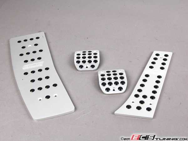 ECS E9x Pedal Set W/Dead Pedal, Silver