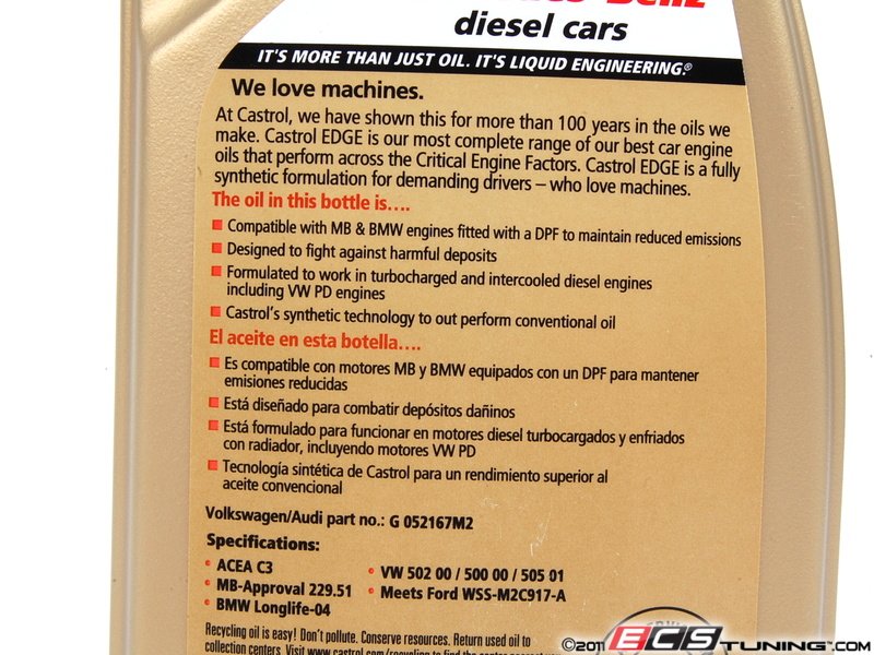 G052167M2 - Edge Turbo Diesel Engine Oil (5w-40) - 1 Liter - ES#1293501