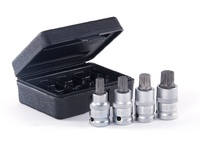 4-Piece Triple Square Sockets, 1/2 Drive M10-M16