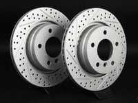 Rear Cross Drilled  Slotted Brake Rotors - Pair (294x19) 