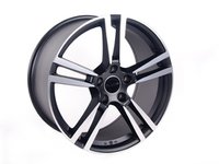 ES#2652325 - 856-2KT - Style 856 - Set Of Four - Hyper Black/Machined Face - 21x10, 5x130, ET55, 71.6mm center bore - Alzor - Porsche