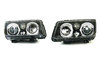 FK Smoked HID Look Angel Eye Headlights - Pair